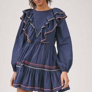 Something Navy Jolie Embroidered Dress Navy XS